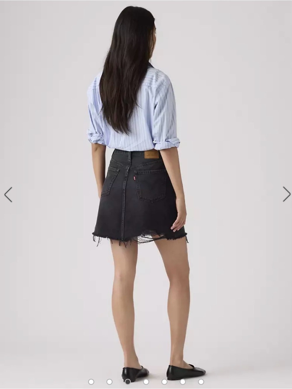 Levi’s Premium Deconstructed Black Distressed Denim Skirt - Picture 2 of 8